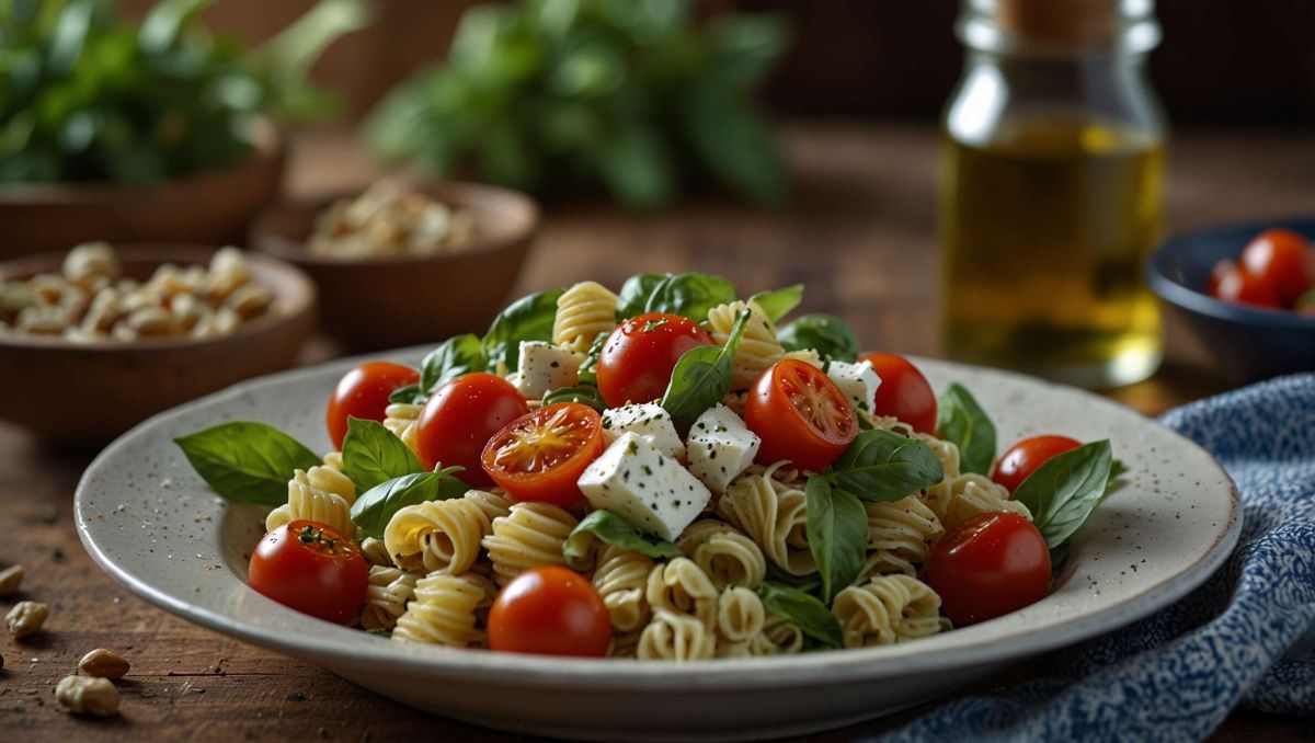 Savourez l'italie avec cette salade de pâtes au pesto rosso