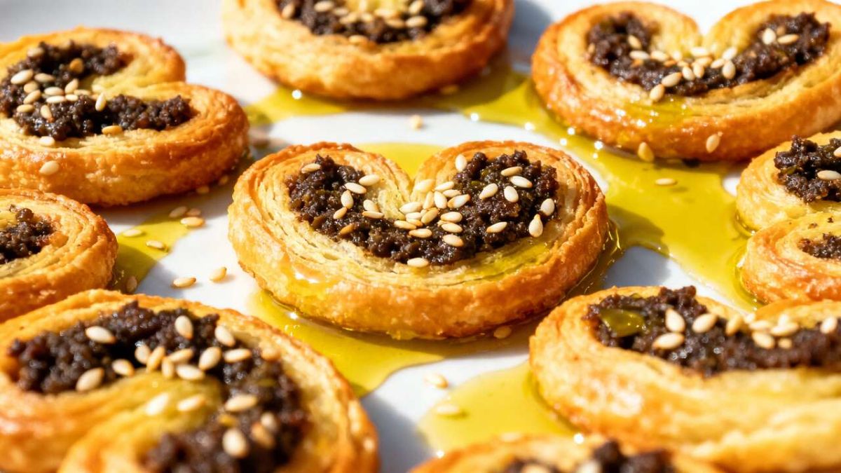 Savourez des palmiers feuilletés à la tapenade pour vos apéros