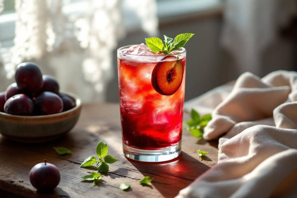 Dégustez la nouvelle tendance : spritz à la prune rouge et shiso citronné