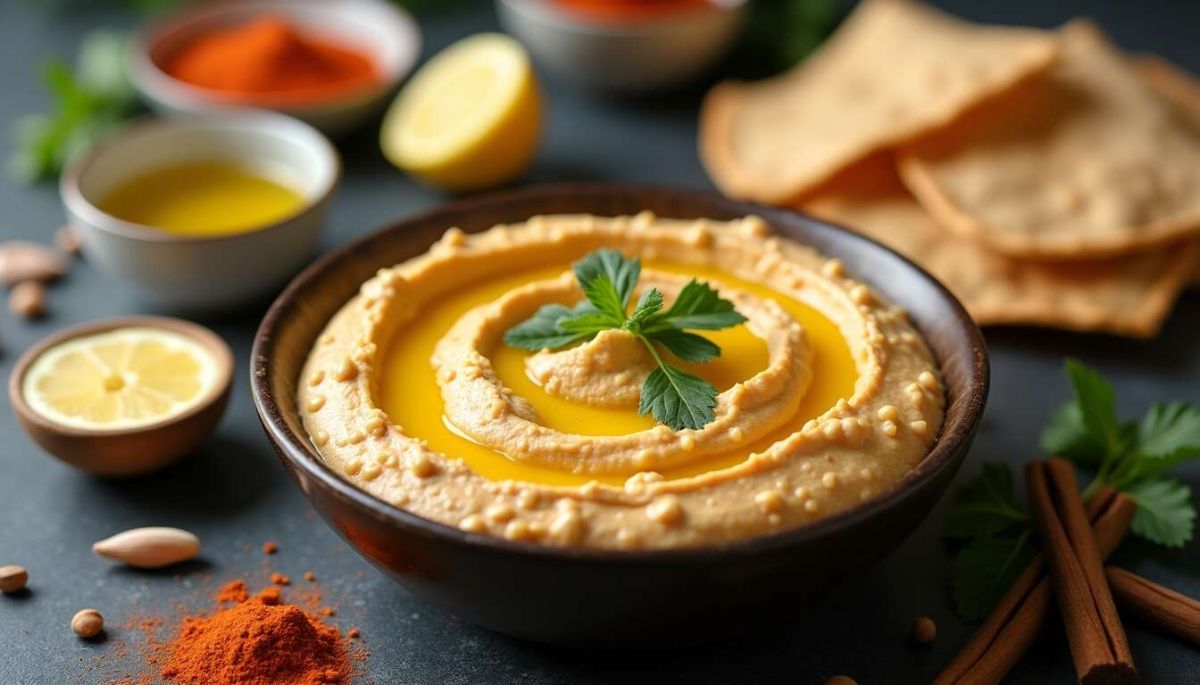 un houmous de noël savoureux pour des fêtes pétillantes