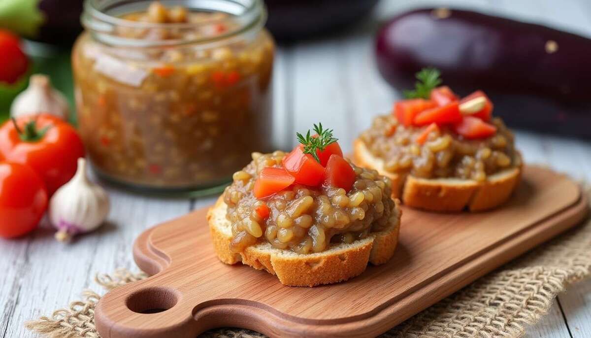 Savourez un caviar d’aubergine fumé aux poivrons : une tartinade estivale inoubliable
