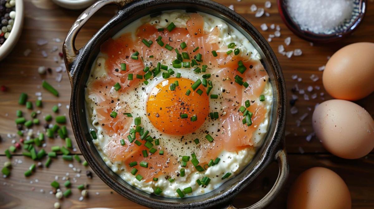 Découvrez l'œuf cocotte au saumon : une entrée raffinée à préparer facilement