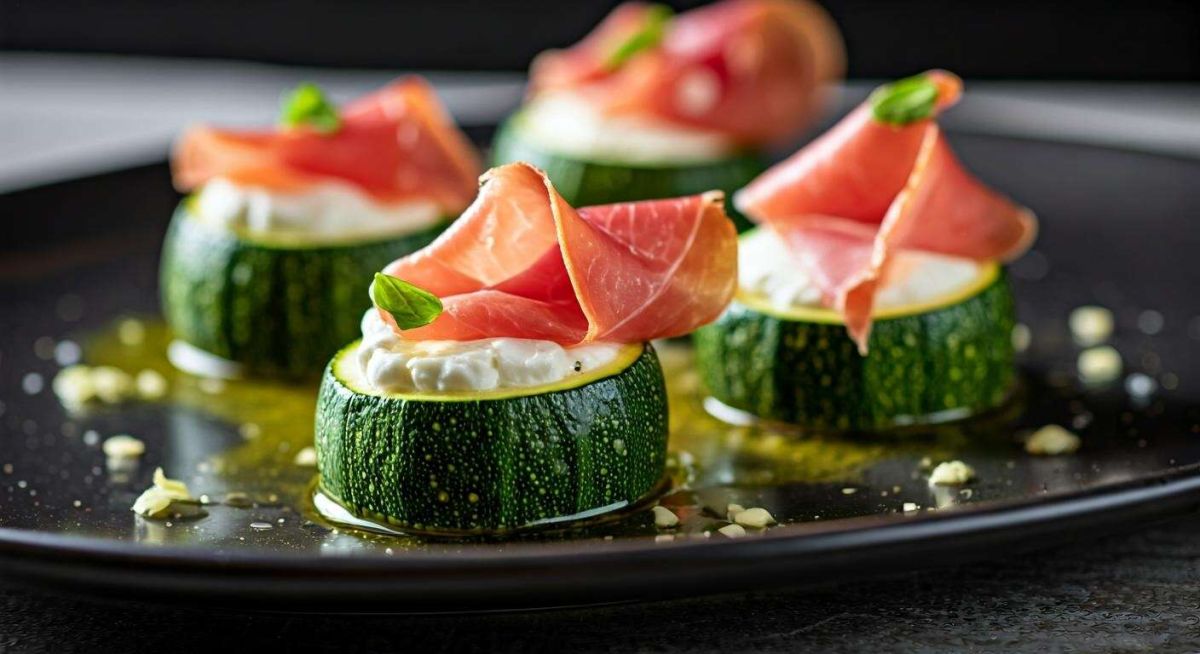 Des courgettes farcies au fromage frais et jambon de Parme pour un repas léger et délicieux