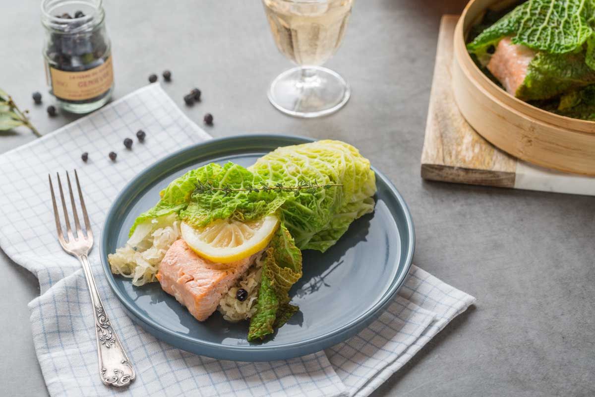 découverte gourmande : papillote de truite à la choucroute