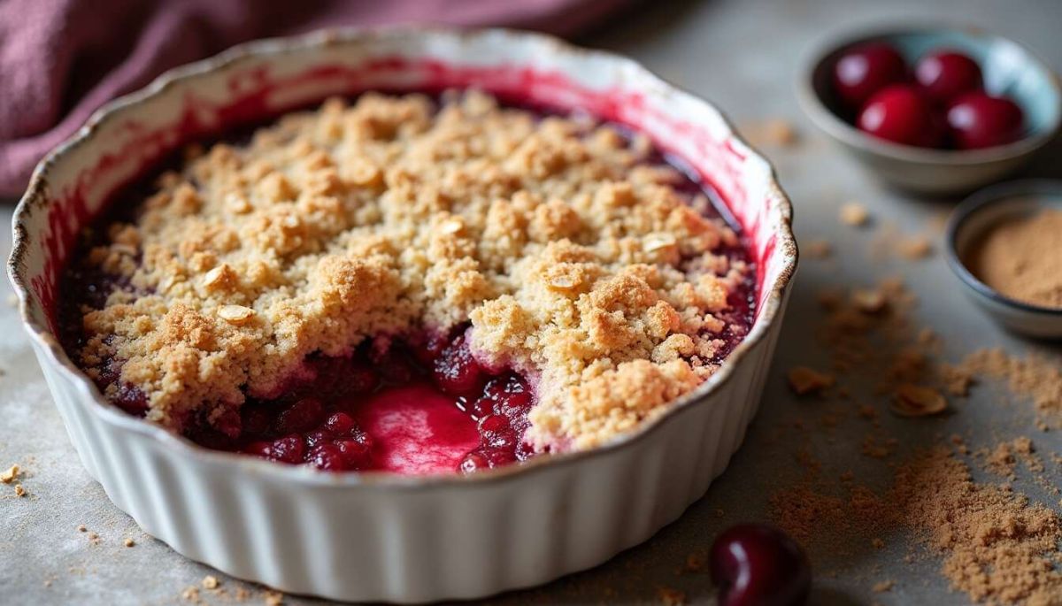 Découvrez le crumble léger aux cerises : une recette simple et irrésistible