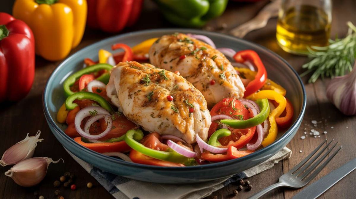 Savourez un poulet basquaise léger aux poivrons colorés