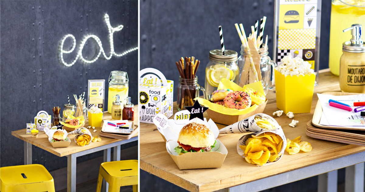 Découvrez comment créer une déco de table sur le thème fast-food