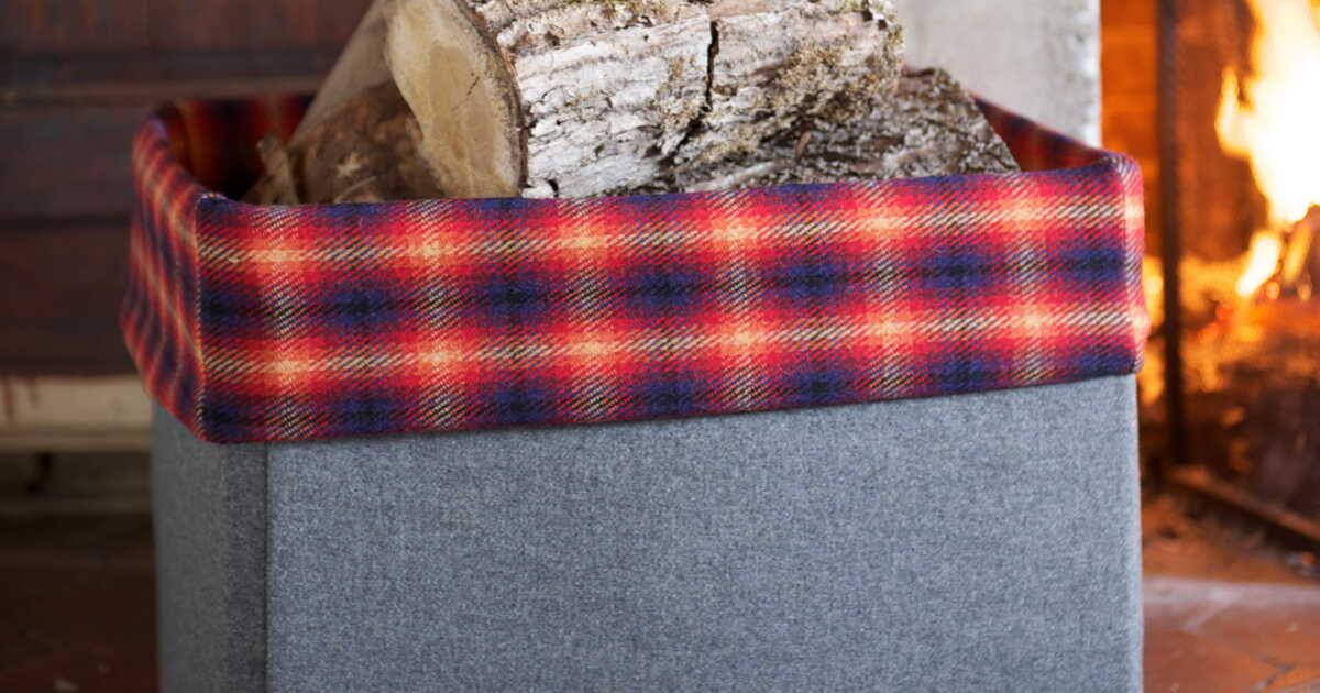 Un panier à bûches bien au chaud