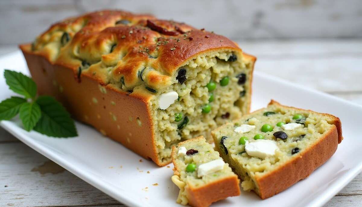 Un cake aux courgettes, feta et olives noires qui fait sensation